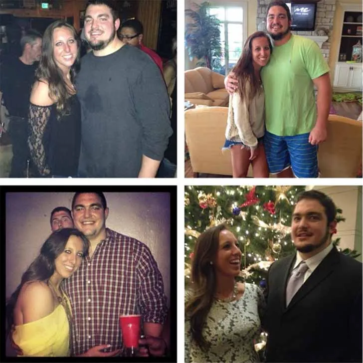A collage of photo Zack Martin shared on his then-girlfriend Morgan's birthday