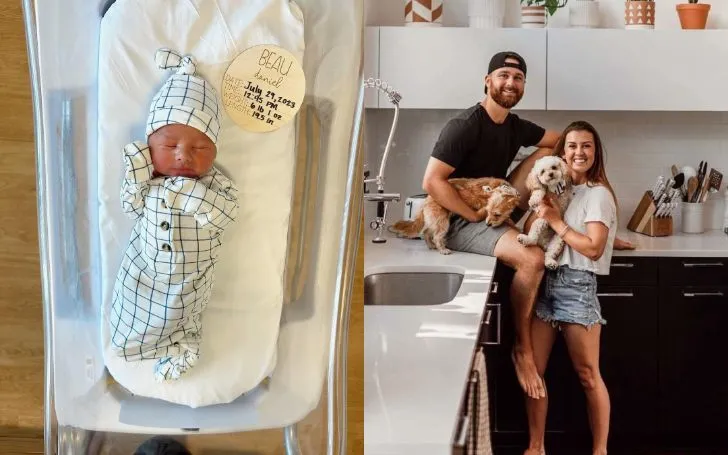 Anna and Jake's are the parents of a baby boy ad two dogs