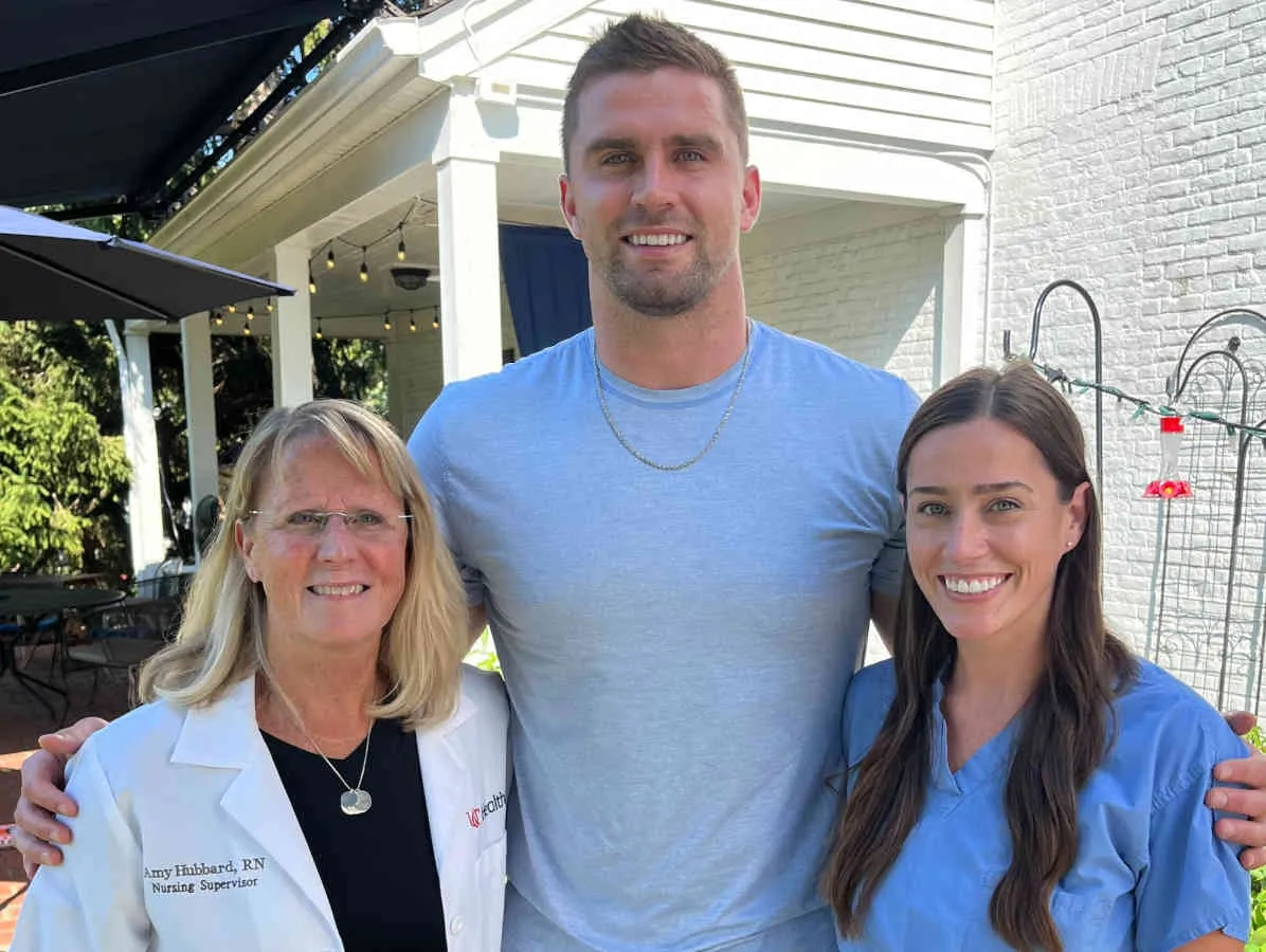 Amy Hubbard with her NFL player son, Sam Hubbard and daughter, Madison Hubbard.