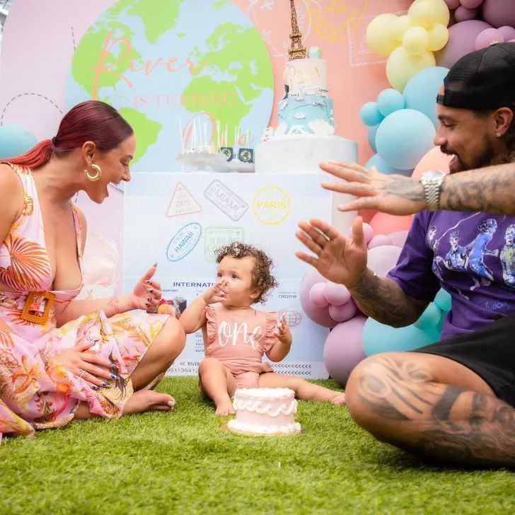 Duke and his ex at their daughter's first birthday