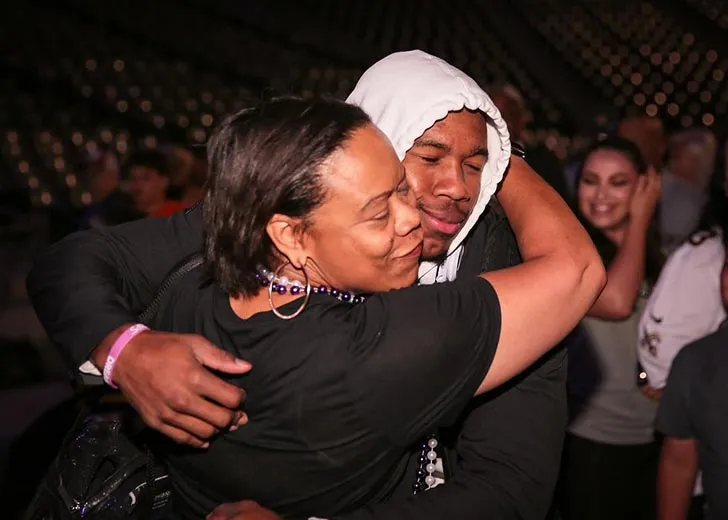 Marcus Williams and his mother