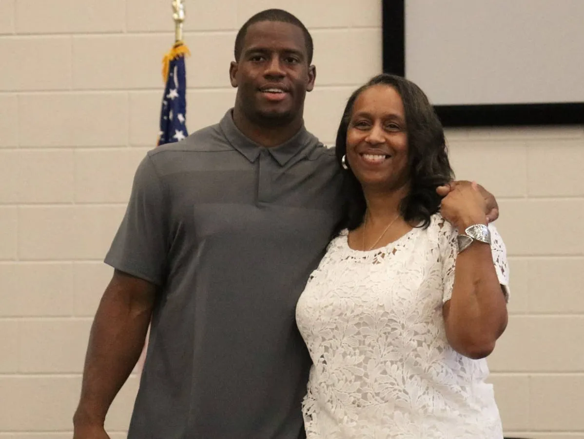 Nick Chubb with his mother, Lavelle Chubb