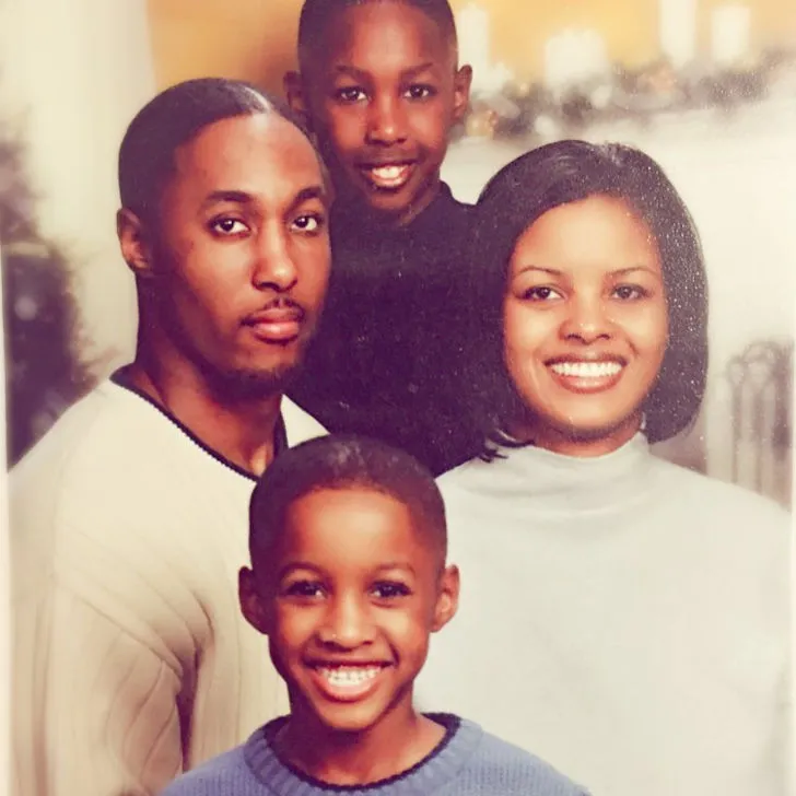 Nicole Ward with her husband and sons