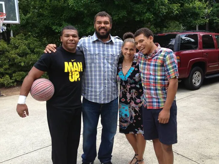Heyward brothers with their father Craig and Charlotte Heyward