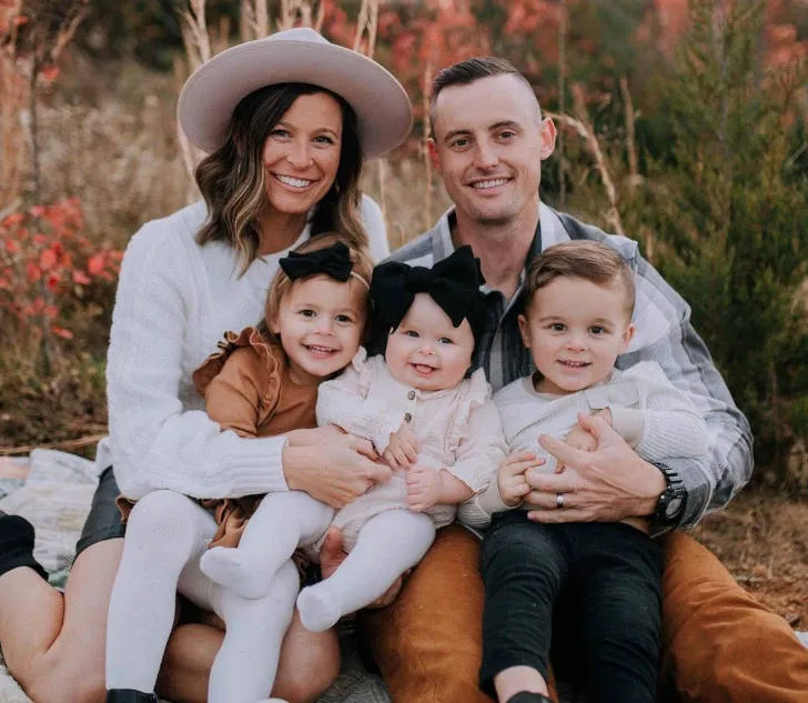 Tress Way with his wife, Brianna and his children.