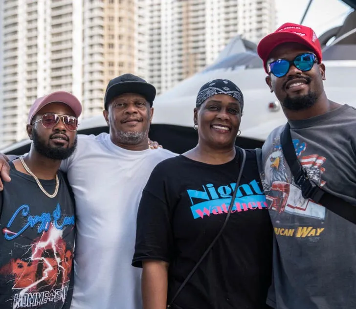 Von Miller with his mom, dad and brother.