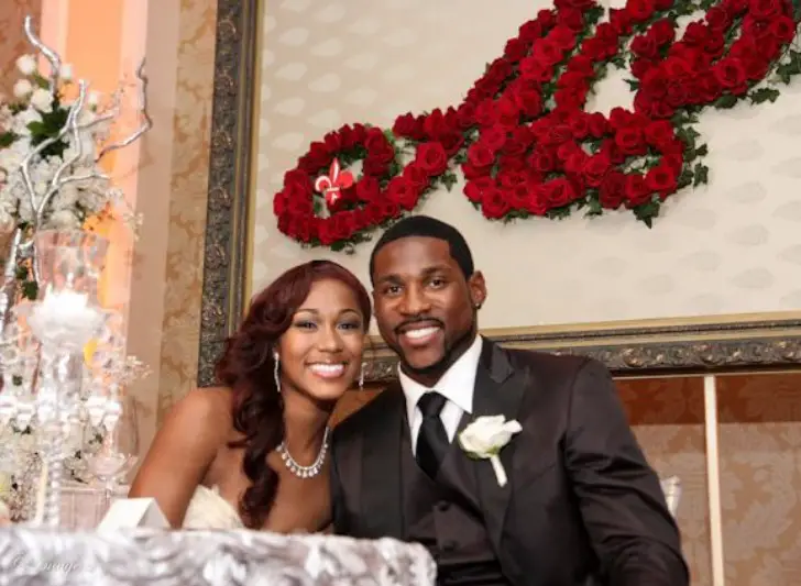 Patrick Peterson and Antonique Larry on their wedding day