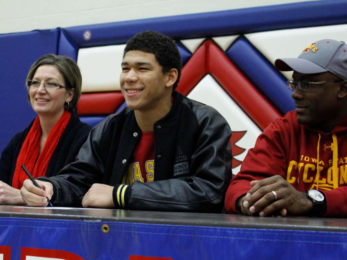 Allen Lazard with father Kevin Lazard and mother Mary Lazard