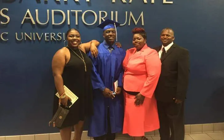 Devin Singletary With His Mother Sabrina Clark and and her Husband Keith Clark