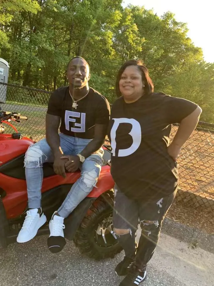 Deebo with his stepmother who raised him when his mother wasn't there