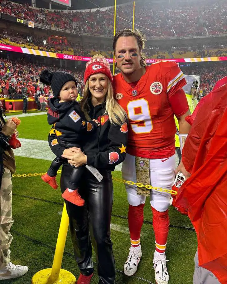 Blaine Gabbert with his spouse and daughter