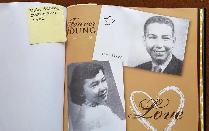 Cherry Louise Morton and her husband Bart Starr in a memory book