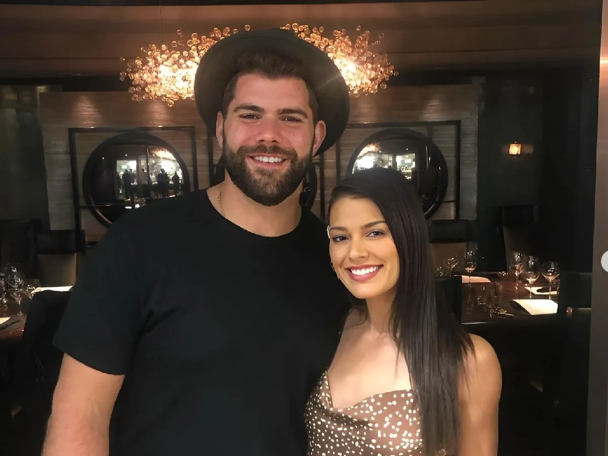 Justin Pugh and his wife Angela Viscount at an outing