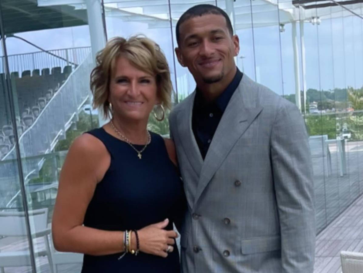 Michelle Zelina and her son, Evan Engram
