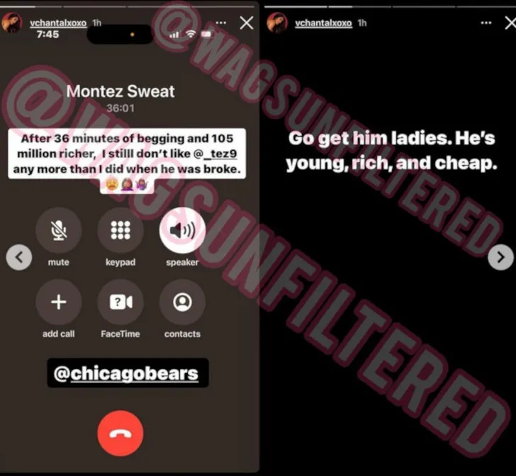 Montez Sweat called out by an Instagram model.