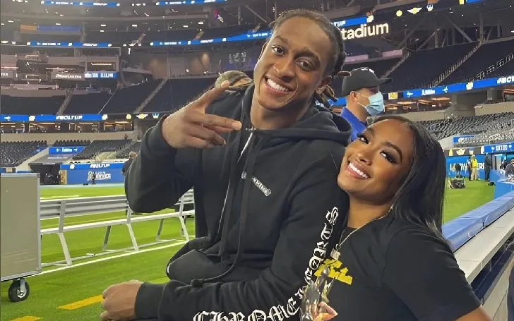 Terrell Edmunds and his girlfriend Kayla Brianna Smith at a game