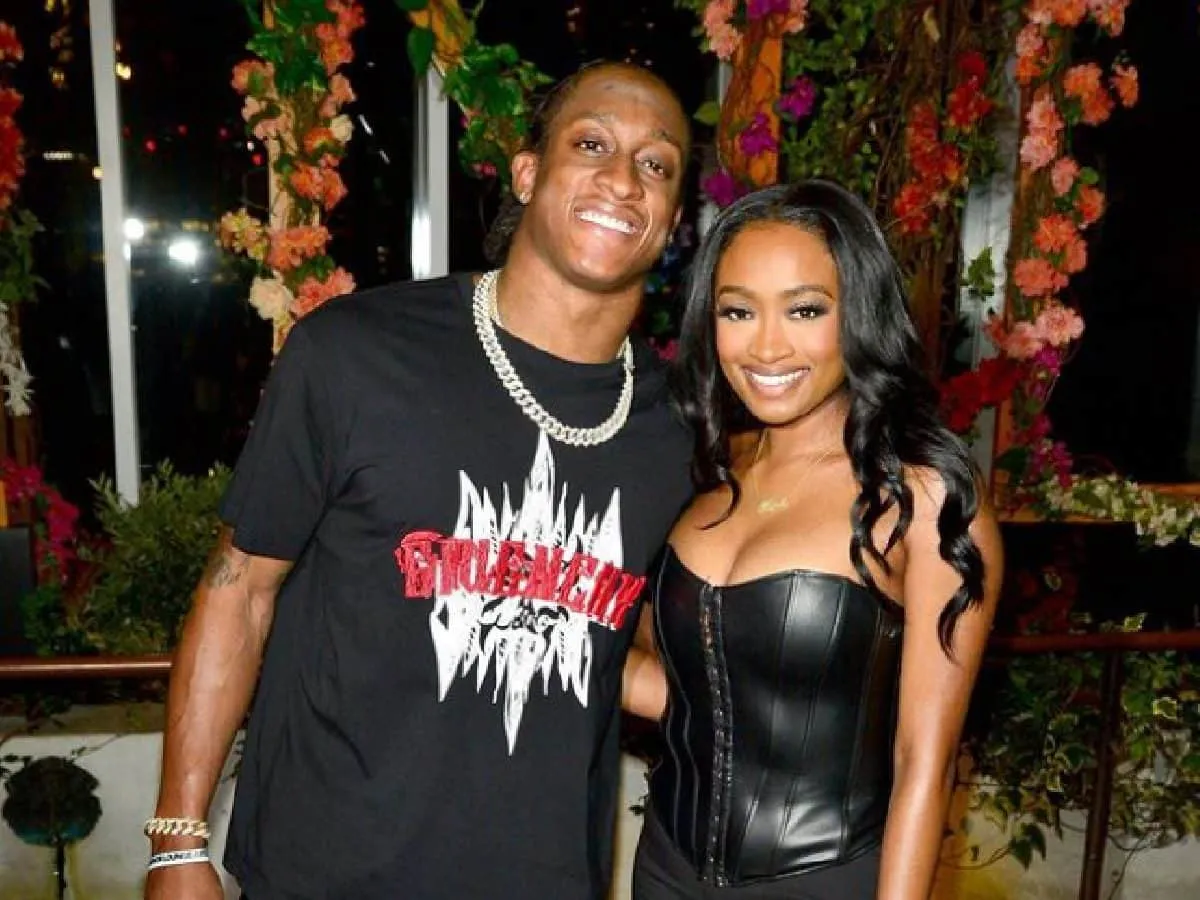 Terrell Edmunds with his girlfriend Kayla Brianna Smith at a pary