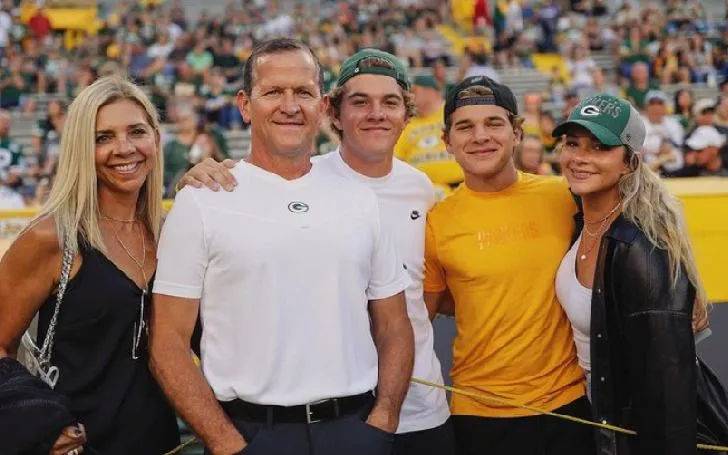 Camryn Barry with her father Joe Barry, mother Chris Barry and siblings at a stadium