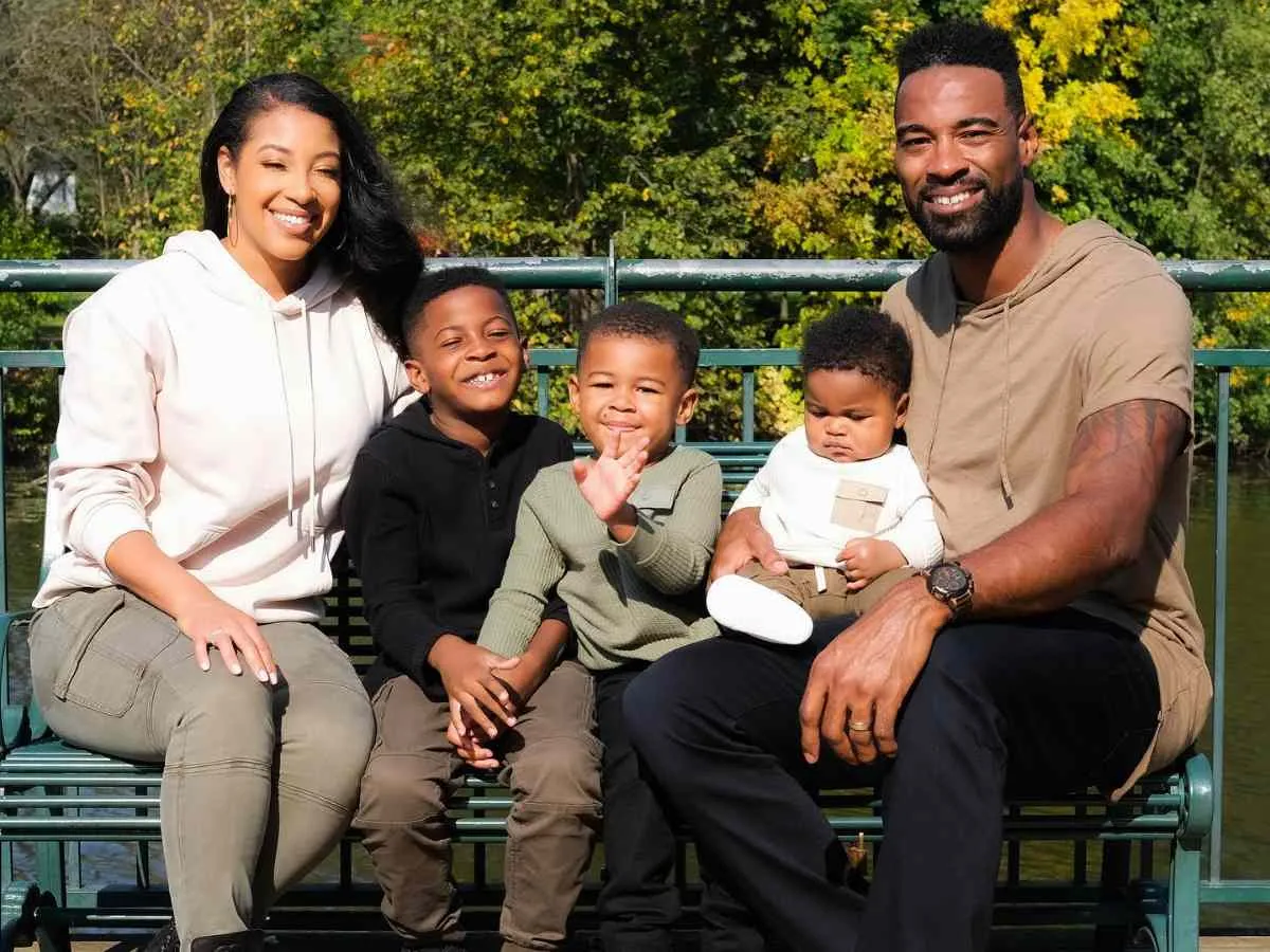Calvin Johnson's wife, Brittney McNorton, and their children